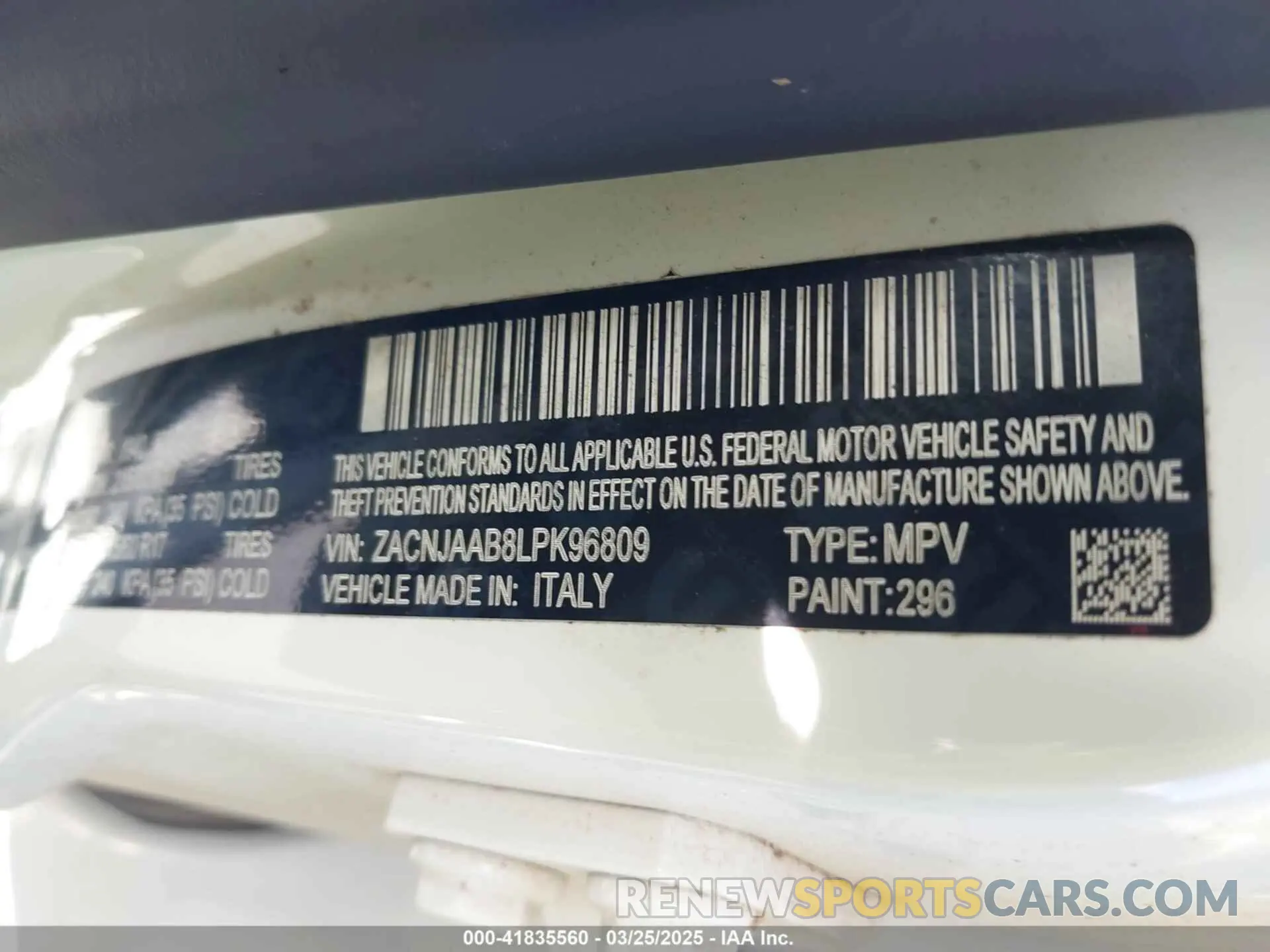 9 Фотография поврежденного автомобиля ZACNJAAB8LPK96809 JEEP RENEGADE 2020