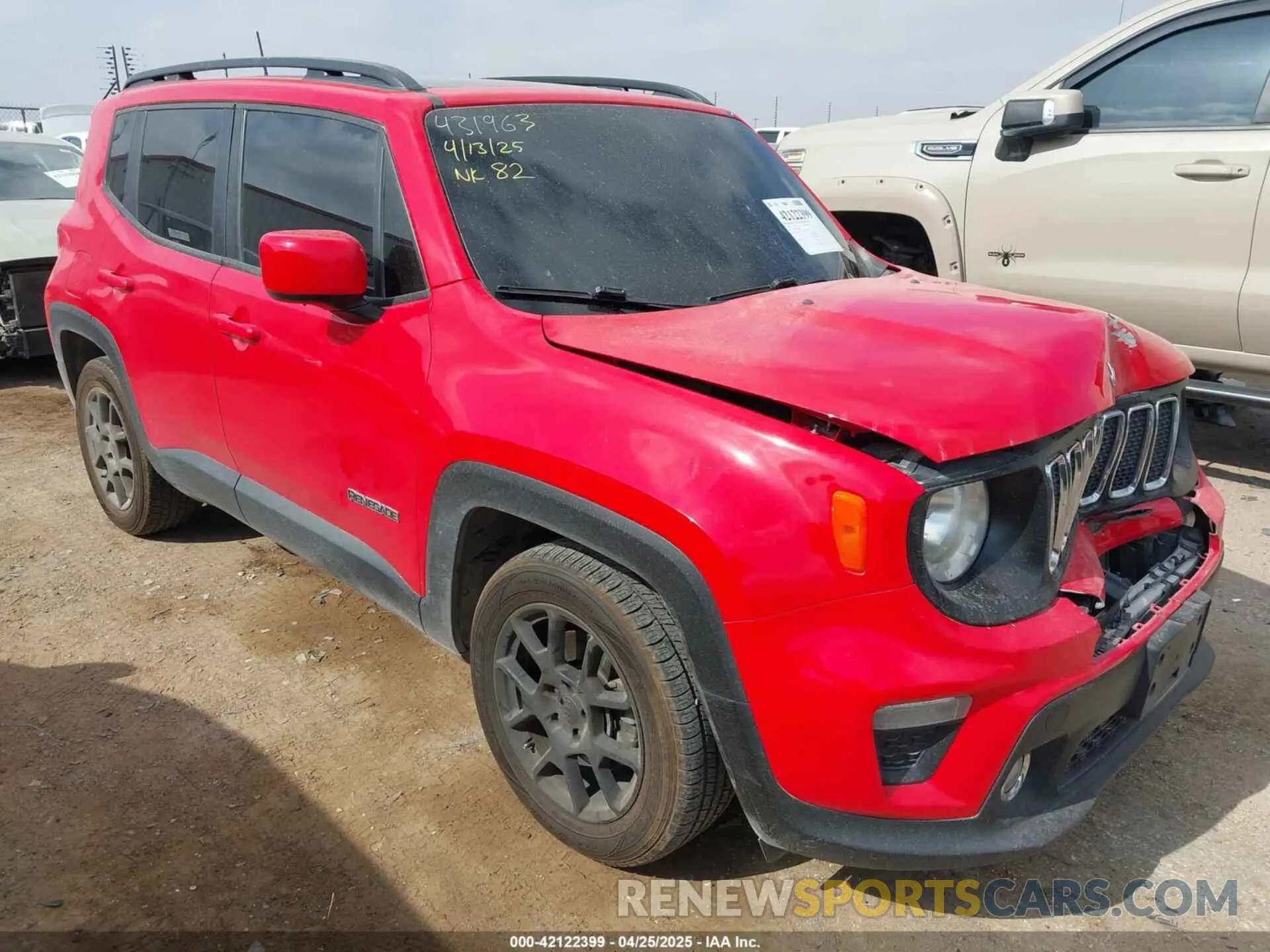1 Photograph of a damaged car ZACNJAB17LPL84093 JEEP RENEGADE 2020
