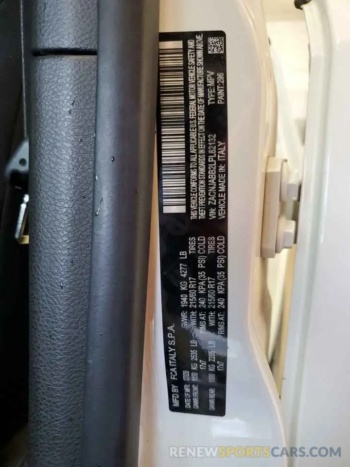 12 Photograph of a damaged car ZACNJABB2LPL82132 JEEP RENEGADE 2020