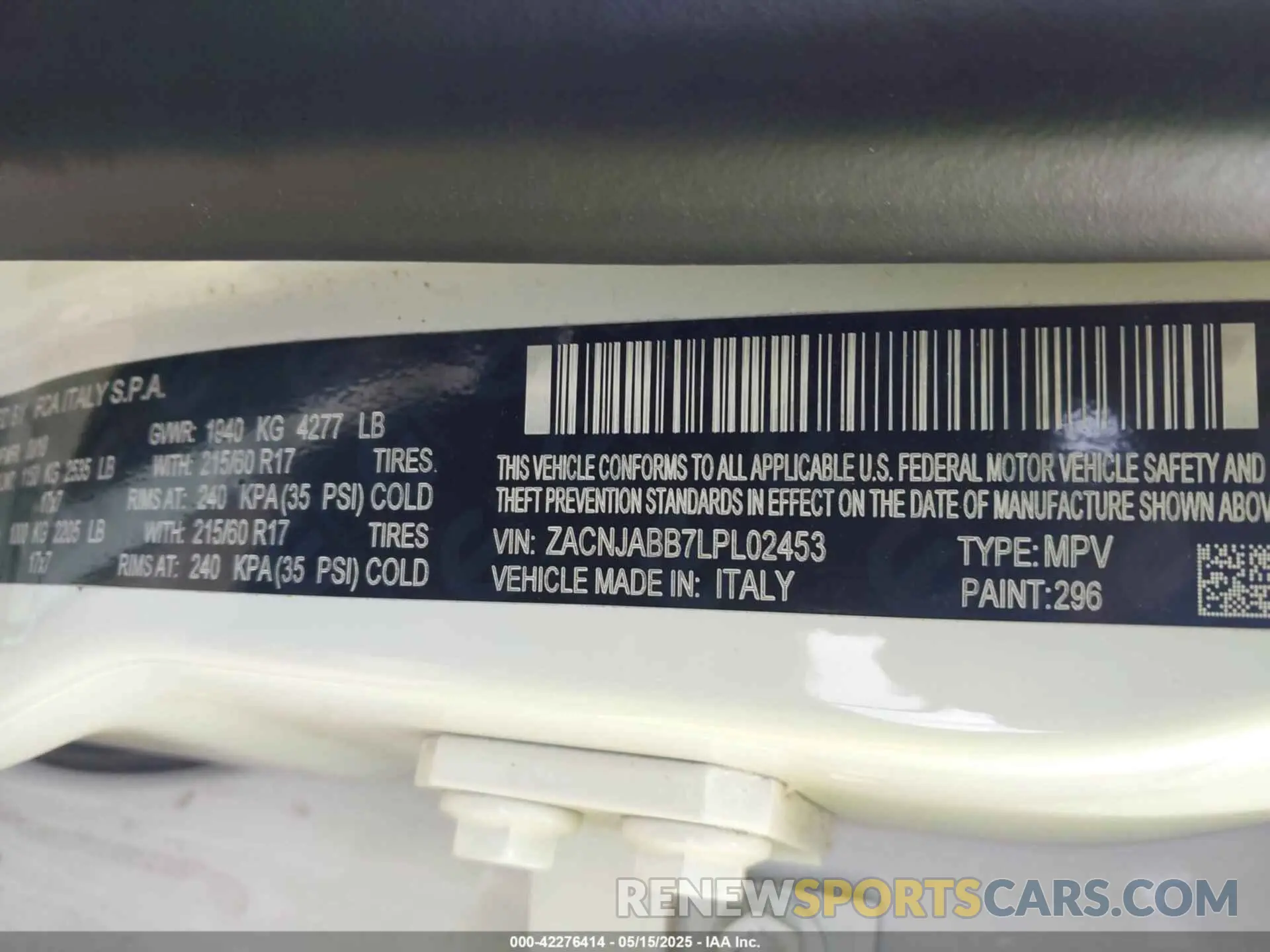 9 Фотография поврежденного автомобиля ZACNJABB7LPL02453 JEEP RENEGADE 2020