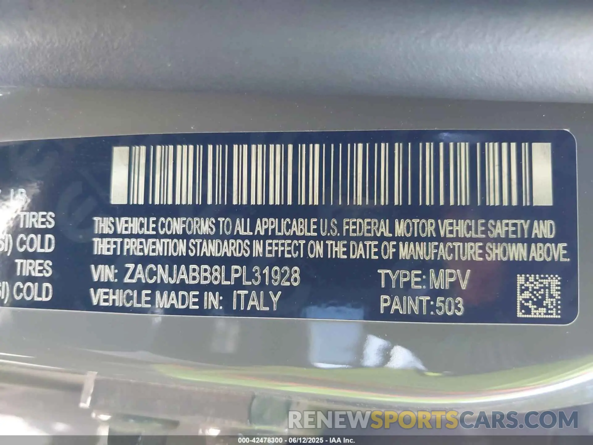 9 Фотография поврежденного автомобиля ZACNJABB8LPL31928 JEEP RENEGADE 2020