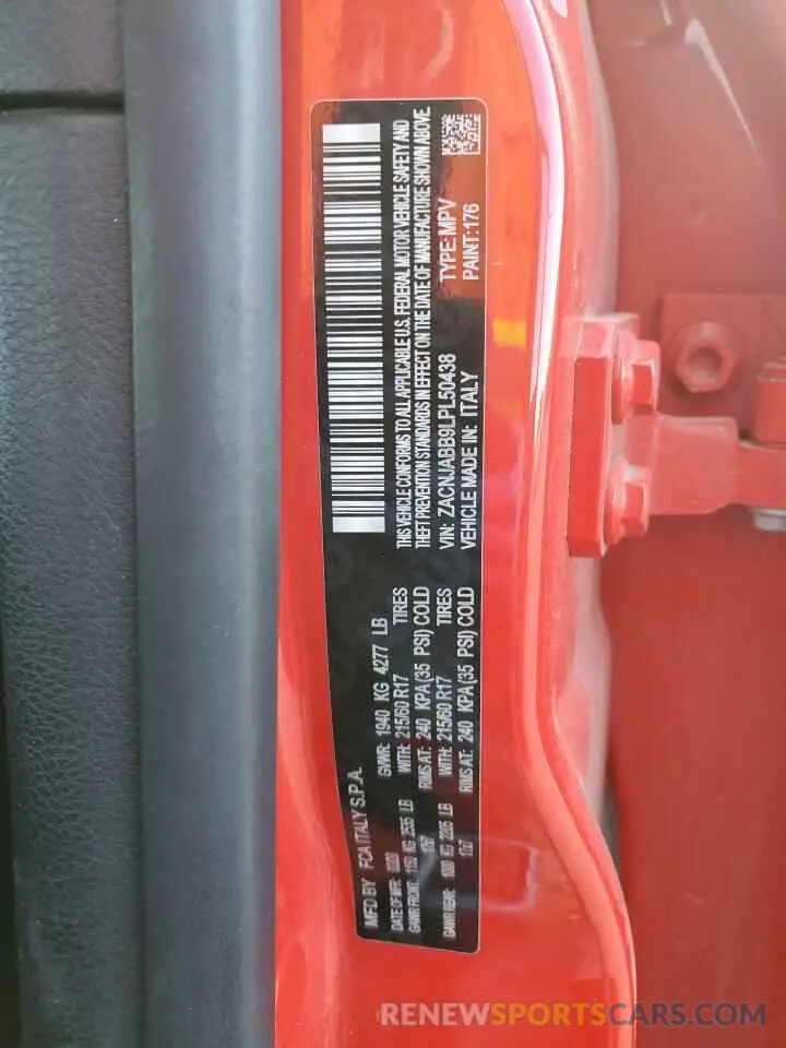 13 Photograph of a damaged car ZACNJABB9LPL50438 JEEP RENEGADE 2020