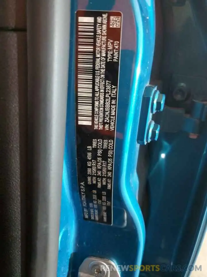 12 Photograph of a damaged car ZACNJBBB2LPL23877 JEEP RENEGADE 2020