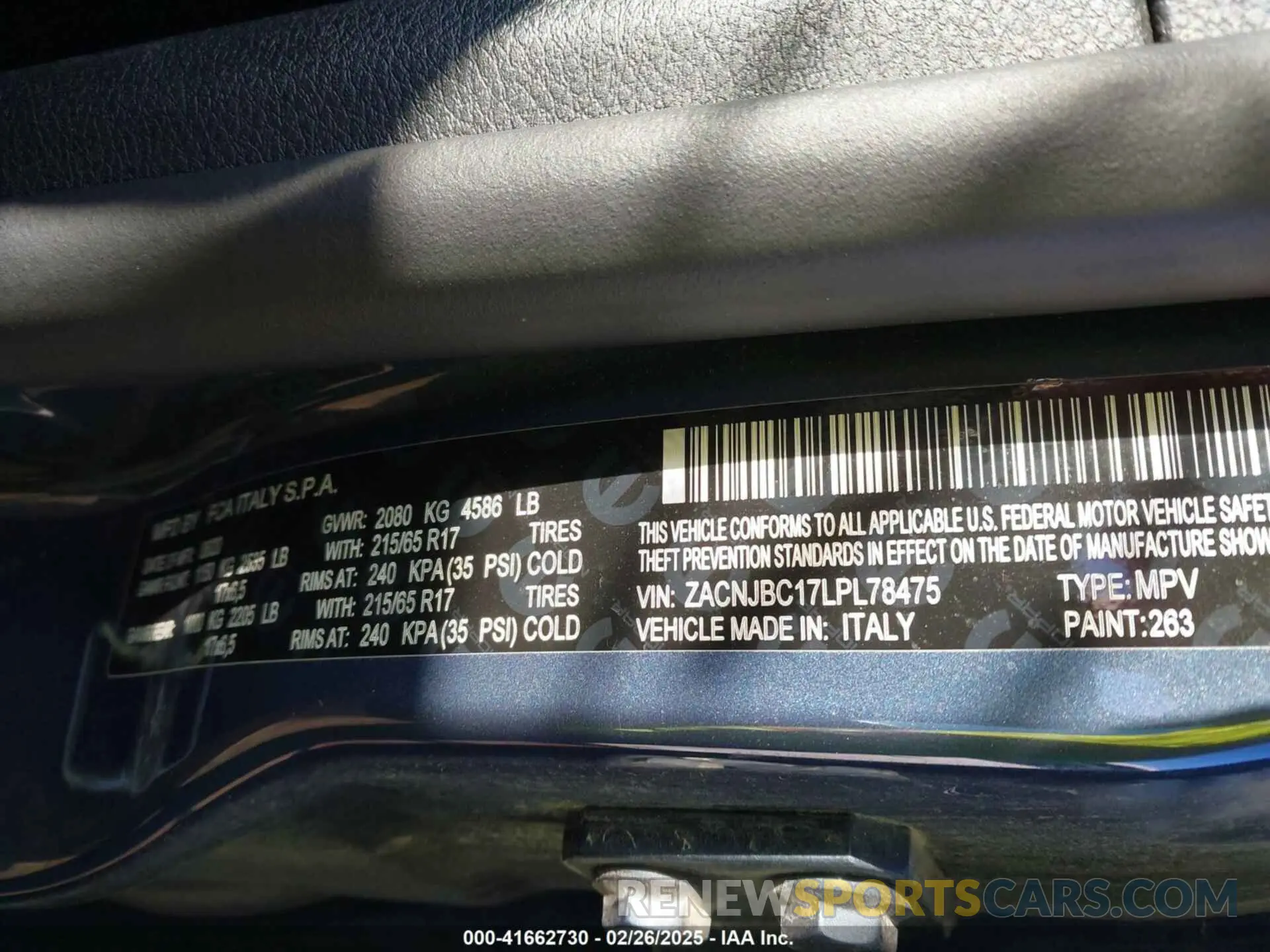 9 Фотография поврежденного автомобиля ZACNJBC17LPL78475 JEEP RENEGADE 2020