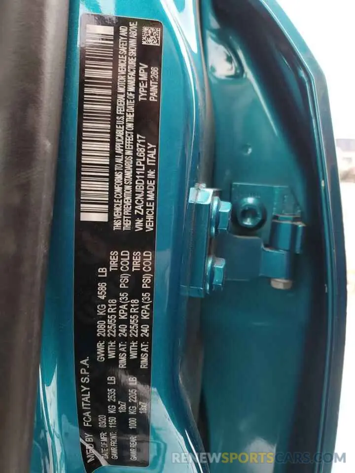 12 Photograph of a damaged car ZACNJBD11LPL68717 JEEP RENEGADE 2020