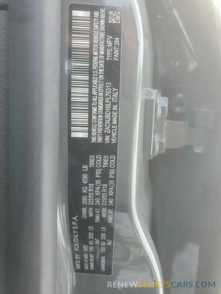15 Photograph of a damaged car ZACNJBD16LPL76313 JEEP RENEGADE 2020
