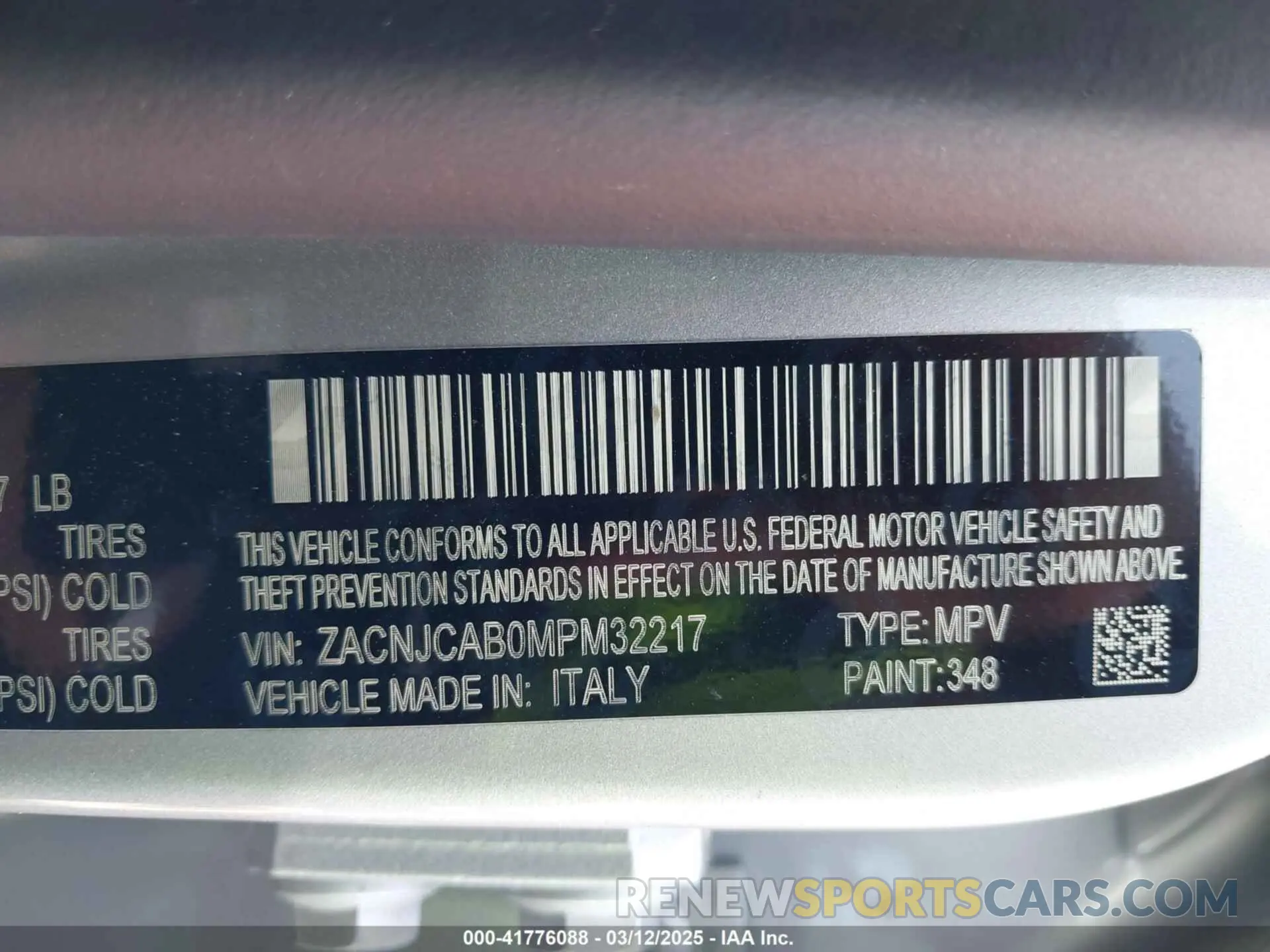 9 Фотография поврежденного автомобиля ZACNJCAB0MPM32217 JEEP RENEGADE 2021
