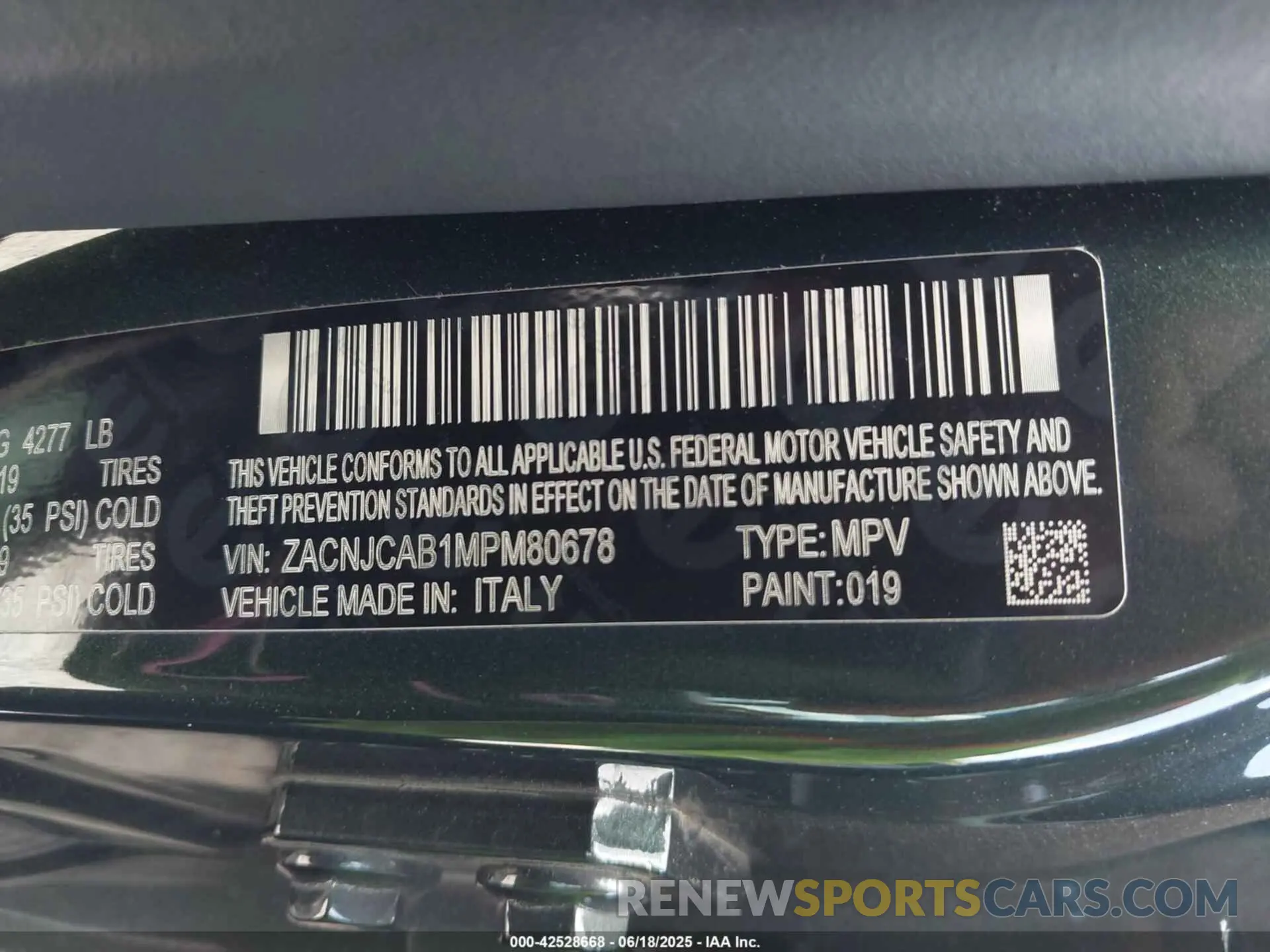 9 Фотография поврежденного автомобиля ZACNJCAB1MPM80678 JEEP RENEGADE 2021
