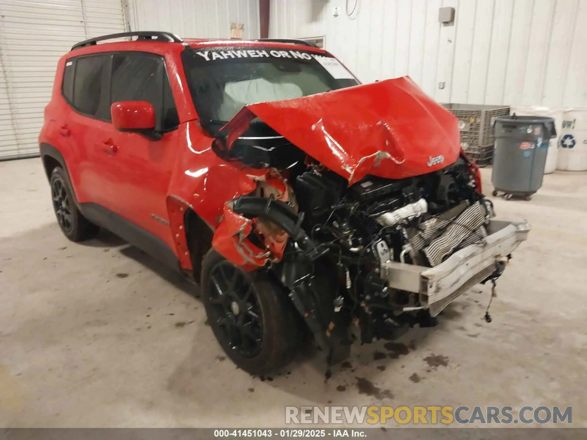 1 Photograph of a damaged car ZACNJCBB0MPM36606 JEEP RENEGADE 2021
