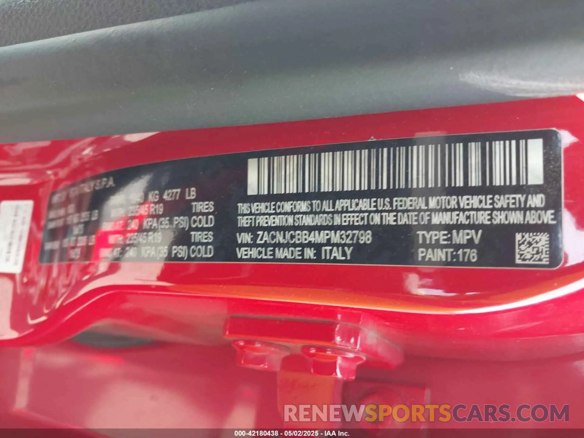 9 Photograph of a damaged car ZACNJCBB4MPM32798 JEEP RENEGADE 2021