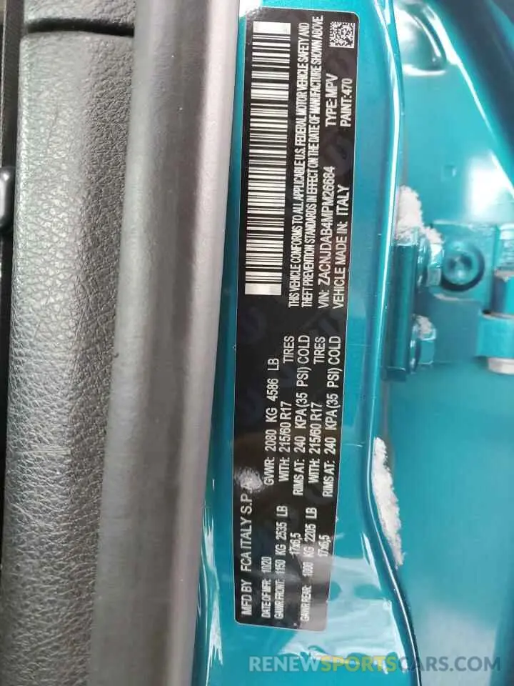 12 Фотография поврежденного автомобиля ZACNJDAB4MPM26684 JEEP RENEGADE 2021