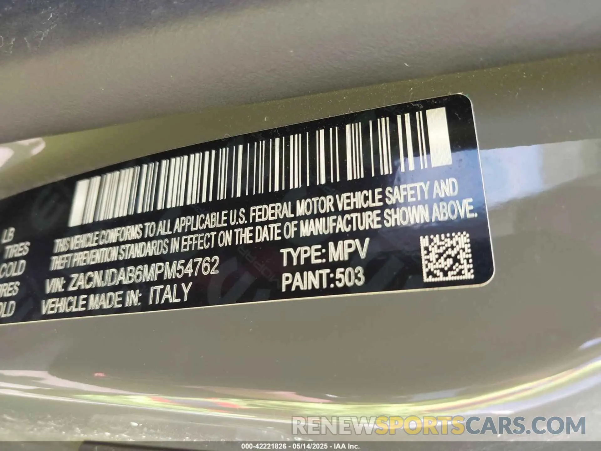 9 Фотография поврежденного автомобиля ZACNJDAB6MPM54762 JEEP RENEGADE 2021