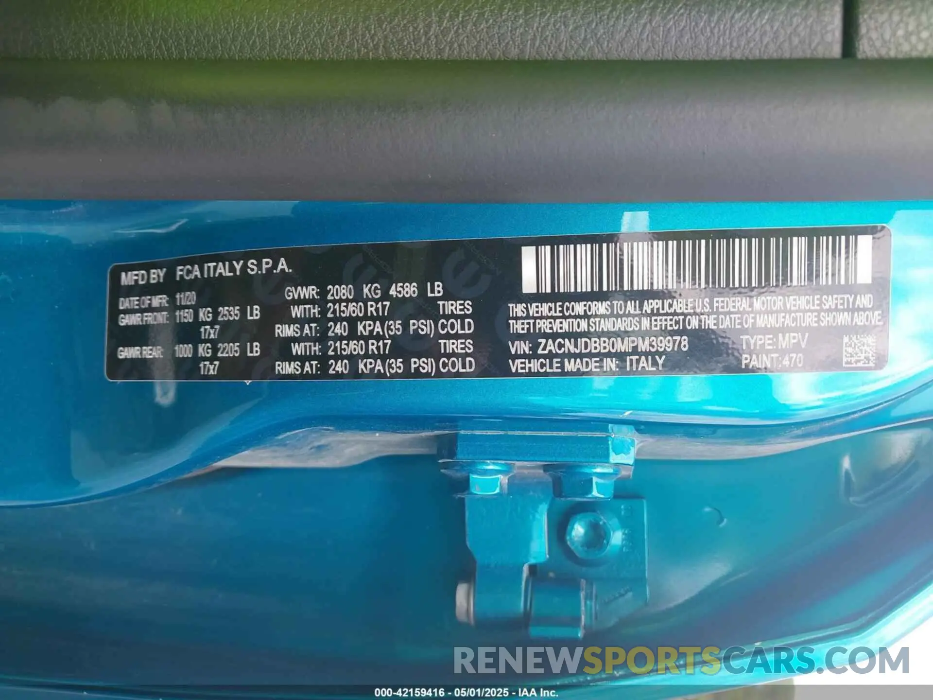 9 Фотография поврежденного автомобиля ZACNJDBB0MPM39978 JEEP RENEGADE 2021