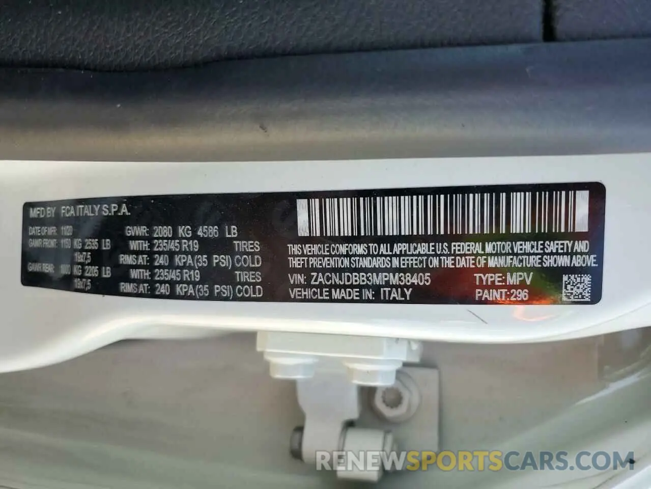 13 Photograph of a damaged car ZACNJDBB3MPM38405 JEEP RENEGADE 2021