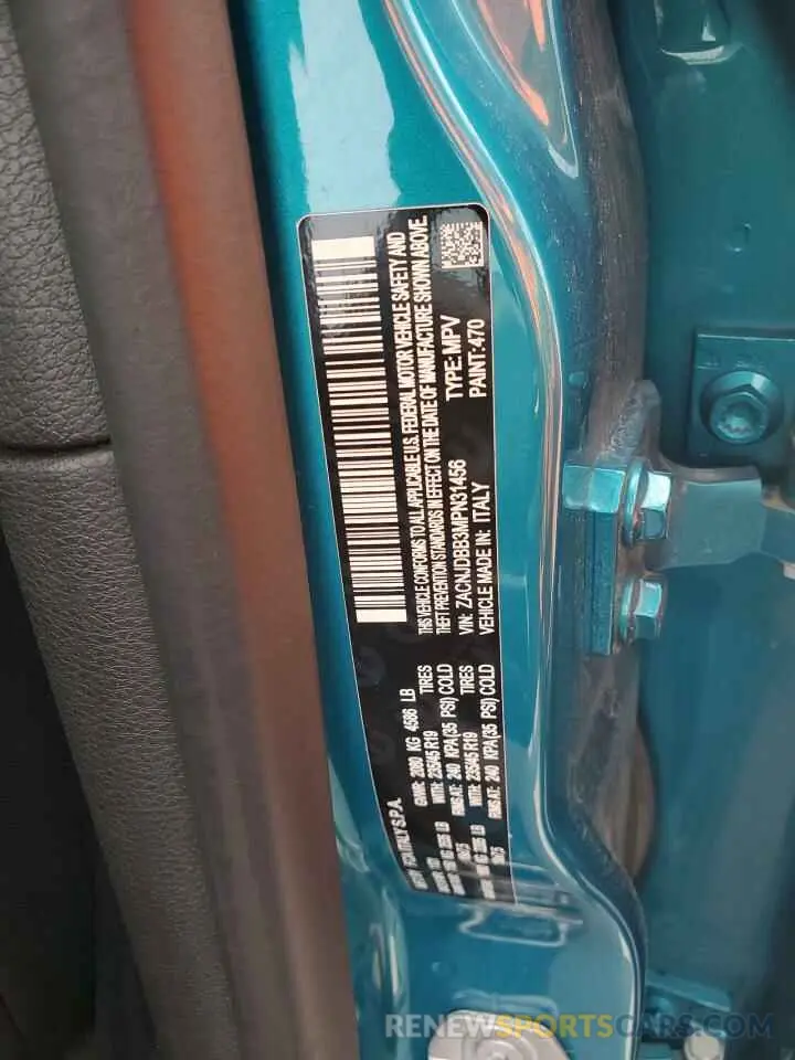 13 Photograph of a damaged car ZACNJDBB3MPN31456 JEEP RENEGADE 2021