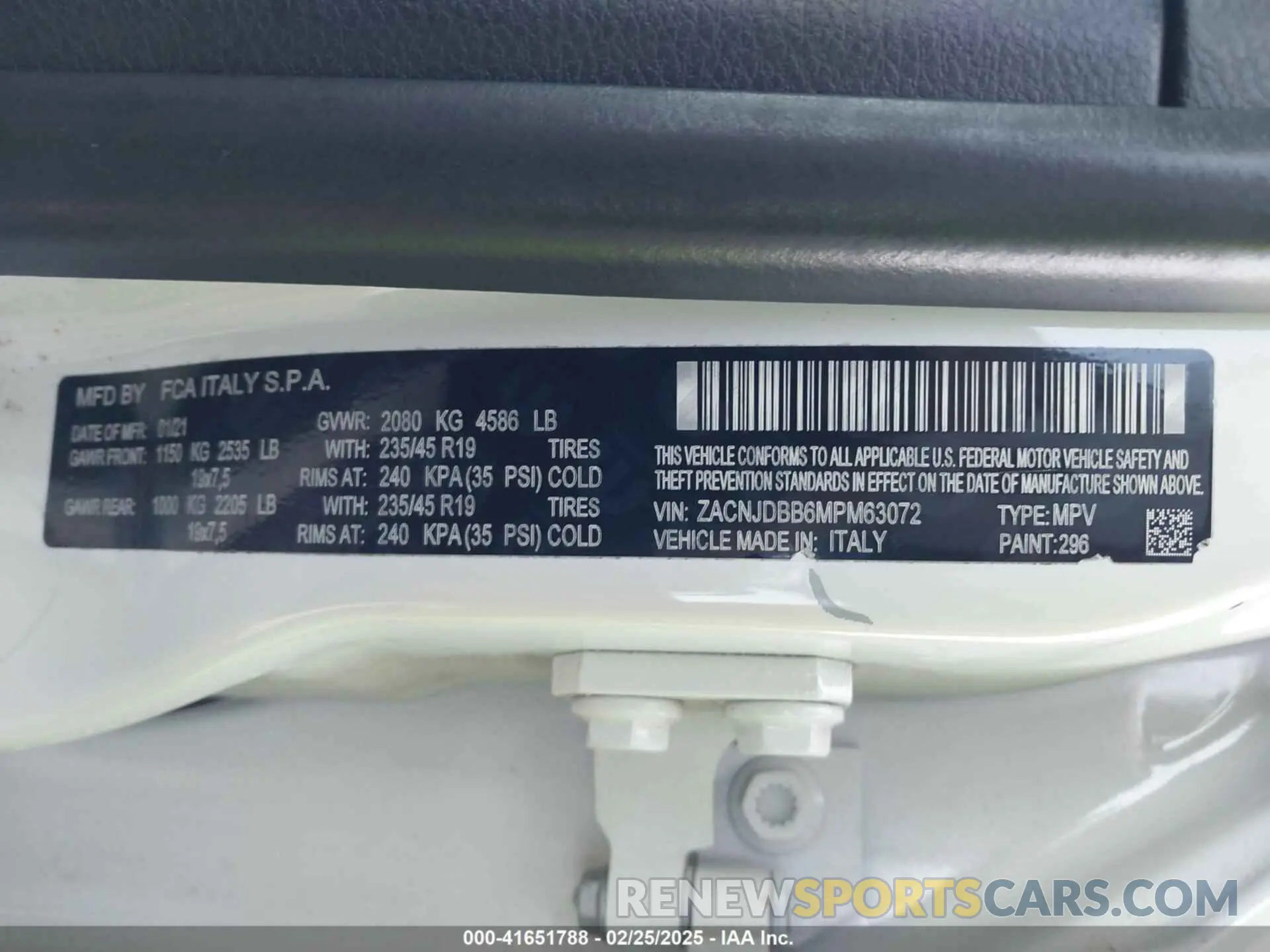 9 Фотография поврежденного автомобиля ZACNJDBB6MPM63072 JEEP RENEGADE 2021