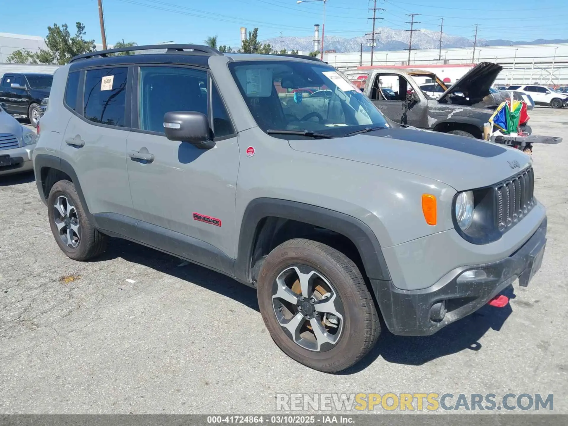 1 Photograph of a damaged car ZACNJDC11MPN25564 JEEP RENEGADE 2021
