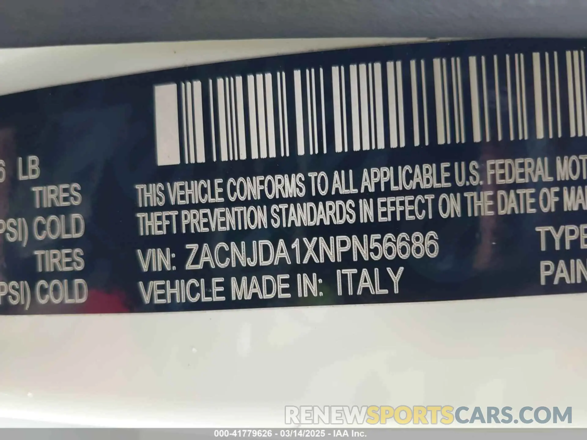 9 Photograph of a damaged car ZACNJDA1XNPN56686 JEEP RENEGADE 2022