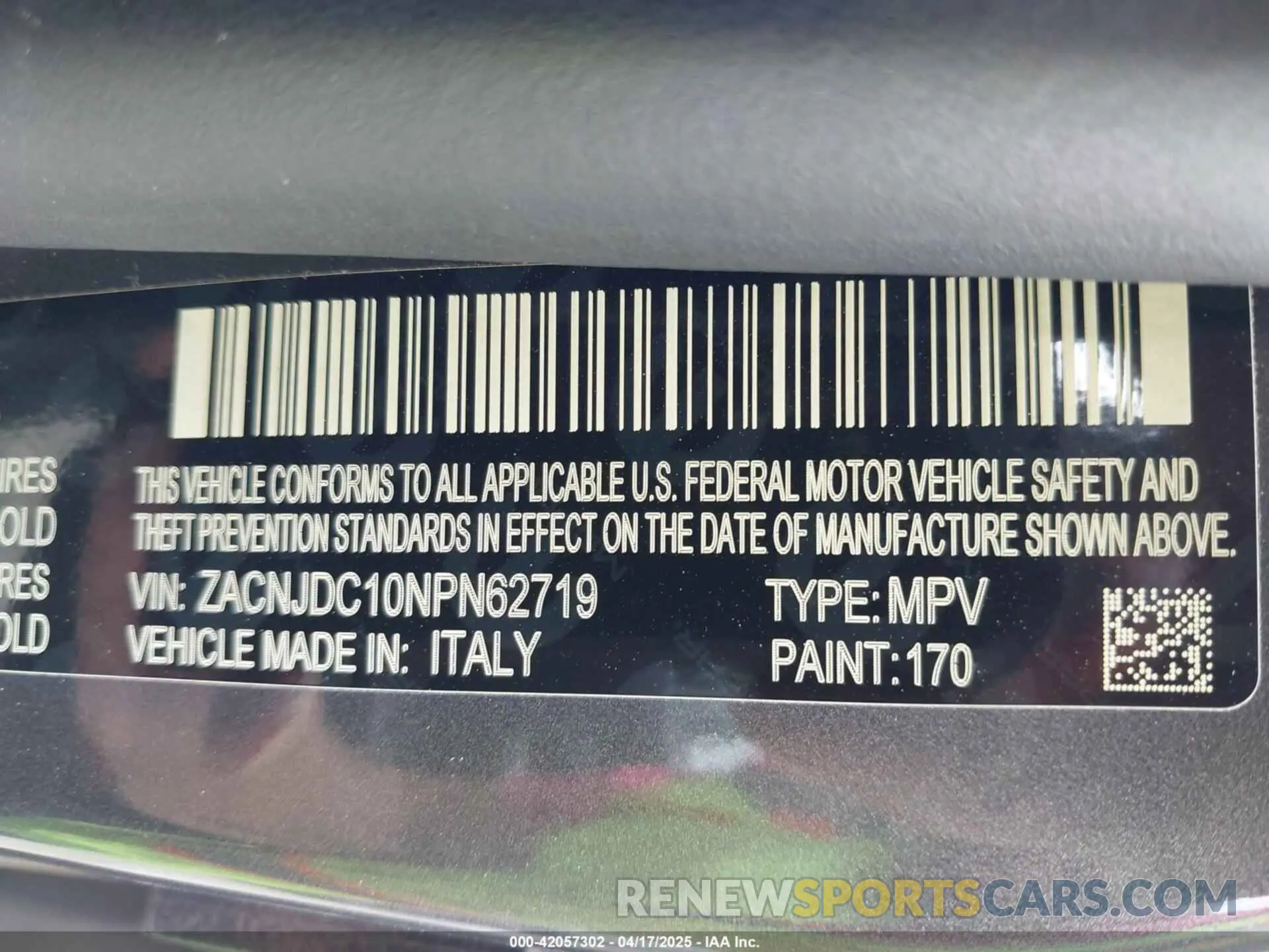 9 Фотография поврежденного автомобиля ZACNJDC10NPN62719 JEEP RENEGADE 2022