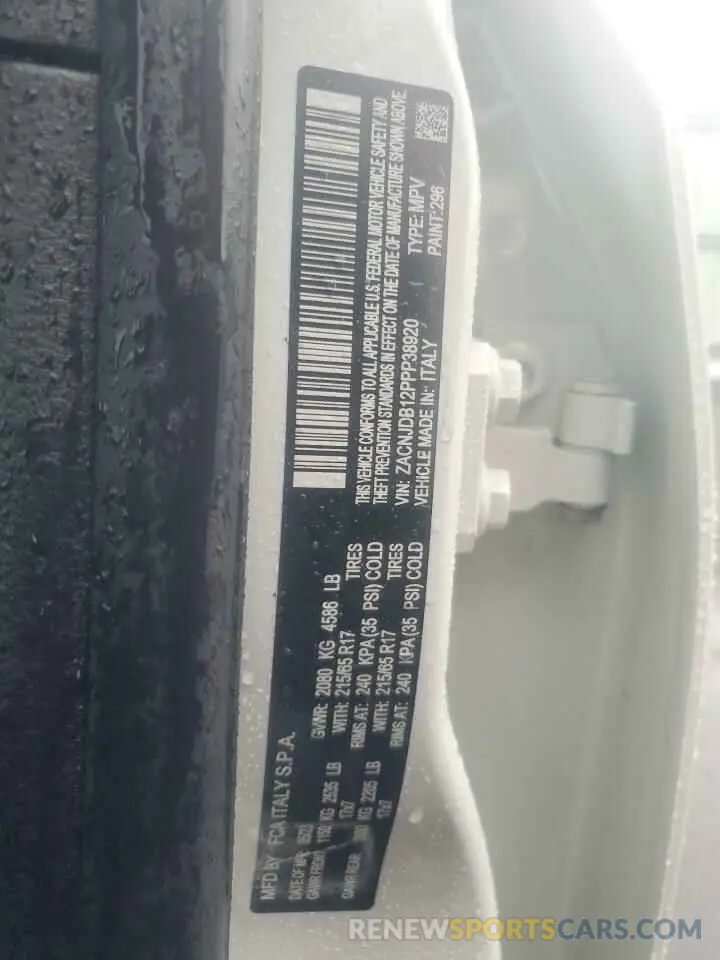 14 Photograph of a damaged car ZACNJDB12PPP38920 JEEP RENEGADE 2023