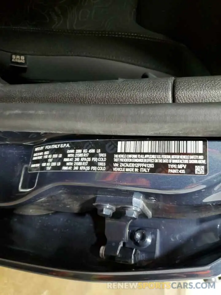 13 Photograph of a damaged car ZACNJDB12PPP41283 JEEP RENEGADE 2023