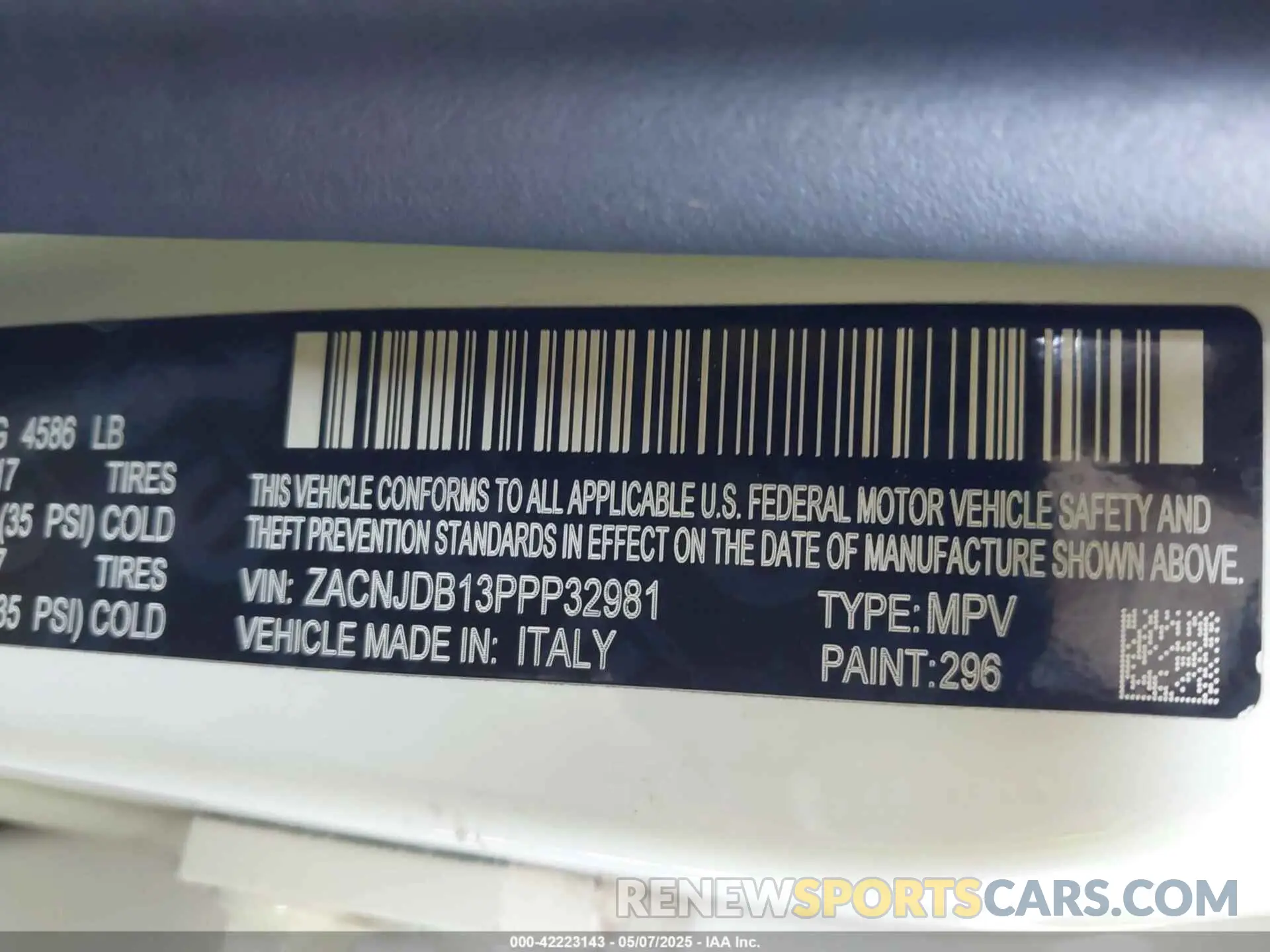 9 Photograph of a damaged car ZACNJDB13PPP32981 JEEP RENEGADE 2023