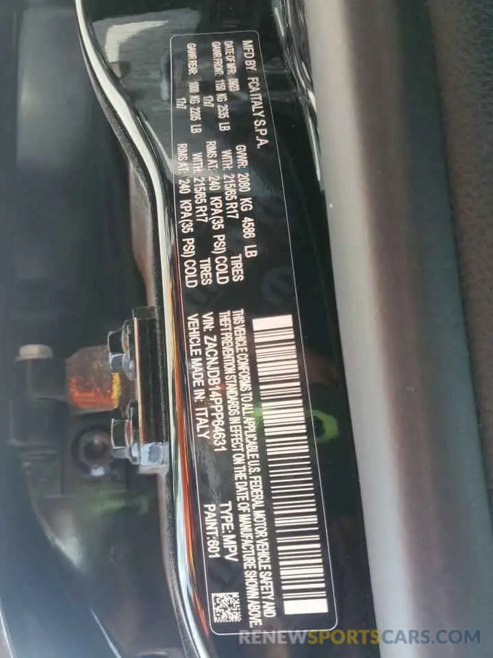 13 Photograph of a damaged car ZACNJDB14PPP64631 JEEP RENEGADE 2023