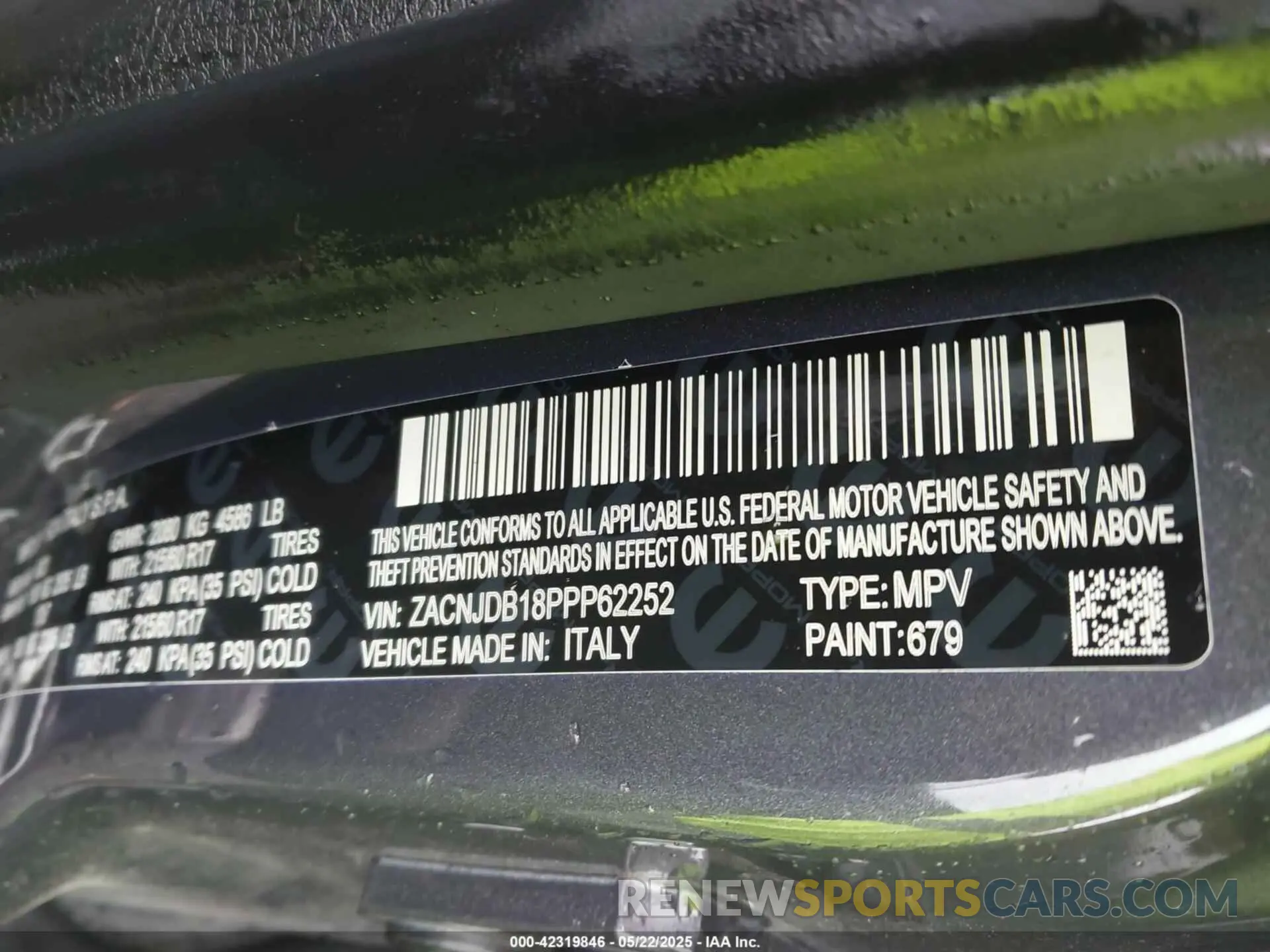 9 Photograph of a damaged car ZACNJDB18PPP62252 JEEP RENEGADE 2023