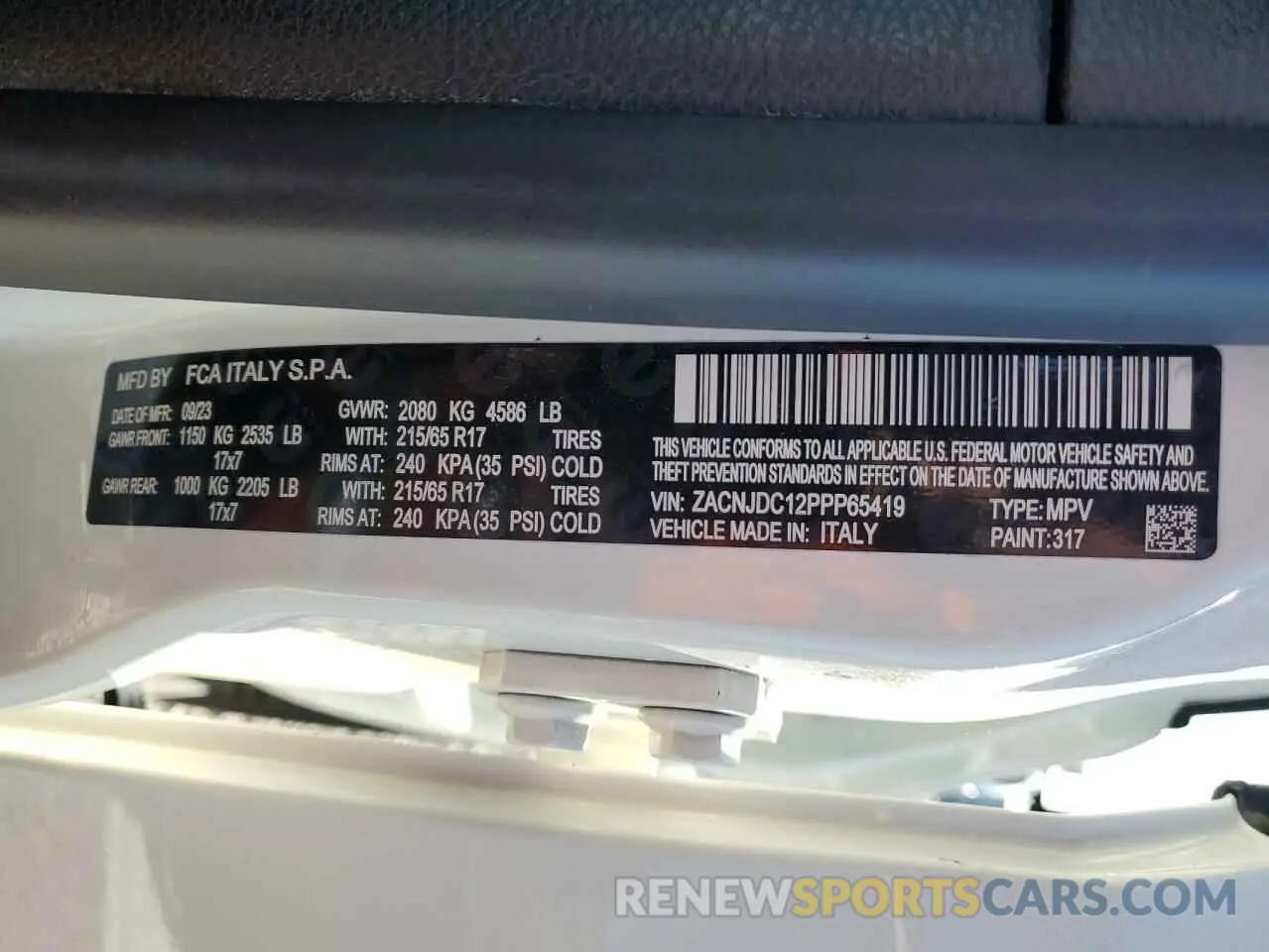 14 Фотография поврежденного автомобиля ZACNJDC12PPP65419 JEEP RENEGADE 2023