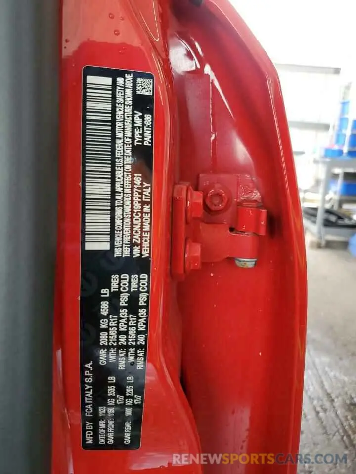 14 Фотография поврежденного автомобиля ZACNJDC19PPP71461 JEEP RENEGADE 2023
