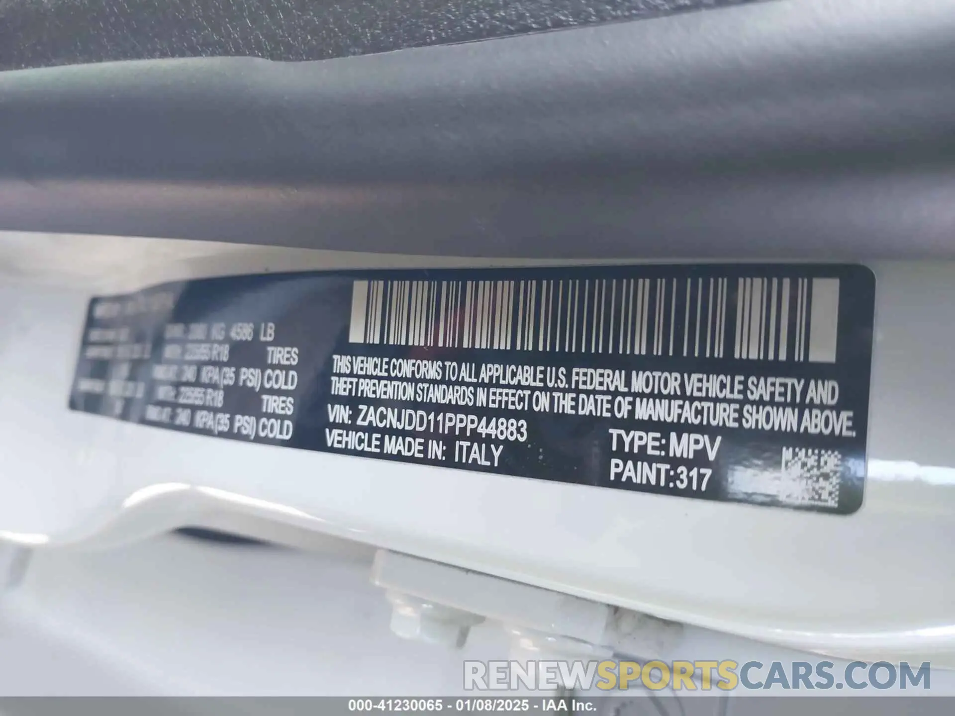 9 Photograph of a damaged car ZACNJDD11PPP44883 JEEP RENEGADE 2023
