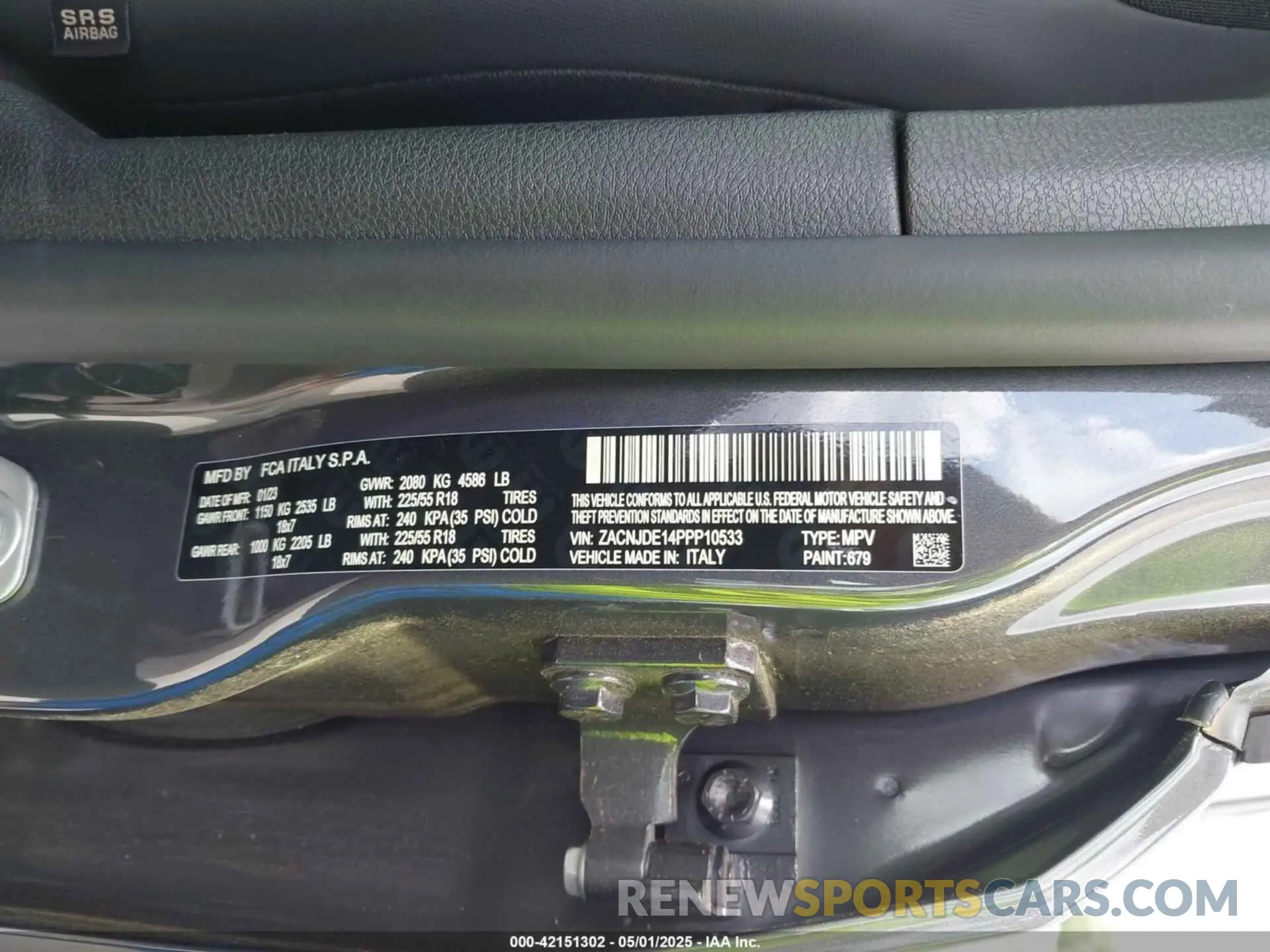 9 Photograph of a damaged car ZACNJDE14PPP10533 JEEP RENEGADE 2023