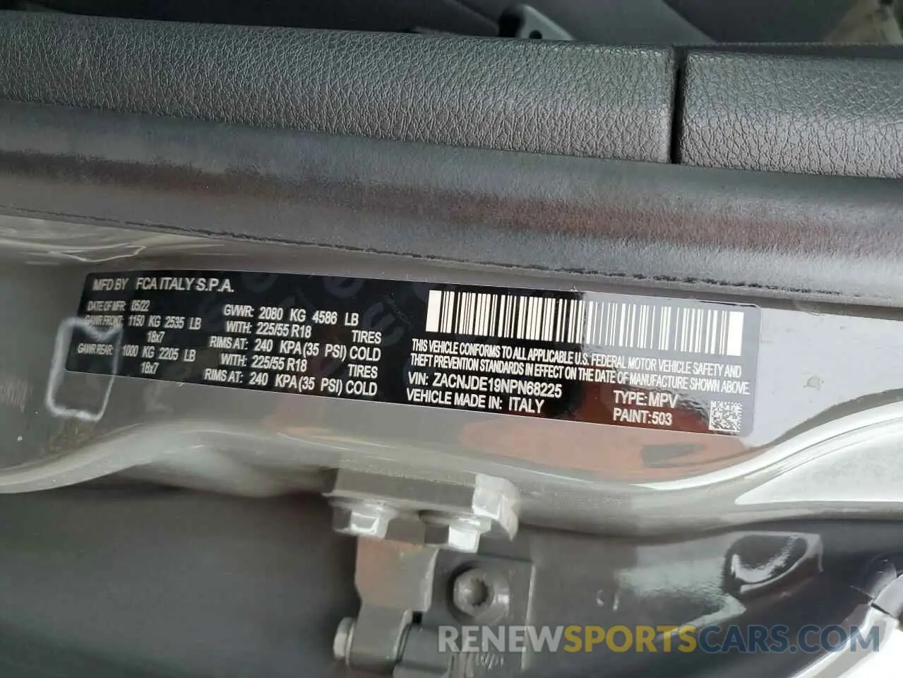 15 Фотография поврежденного автомобиля ZACNJDE19NPN68225 JEEP RENEGADE A 2022