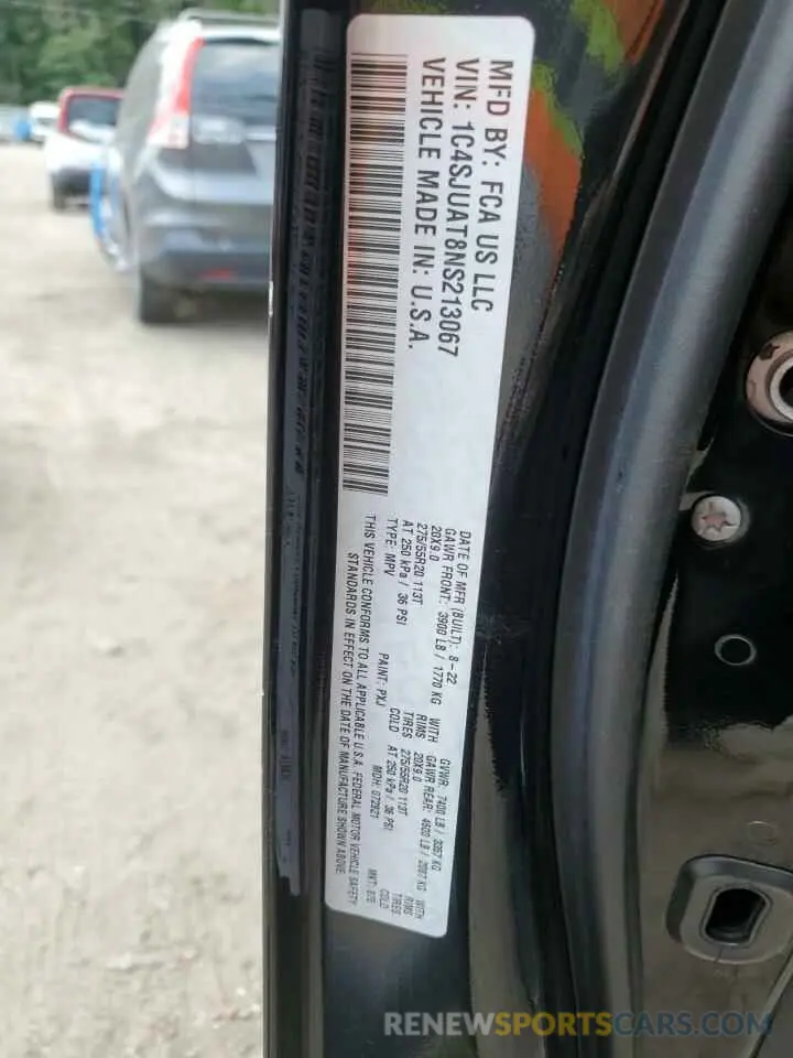 13 Фотография поврежденного автомобиля 1C4SJUAT8NS213067 JEEP WAGONEER 2022