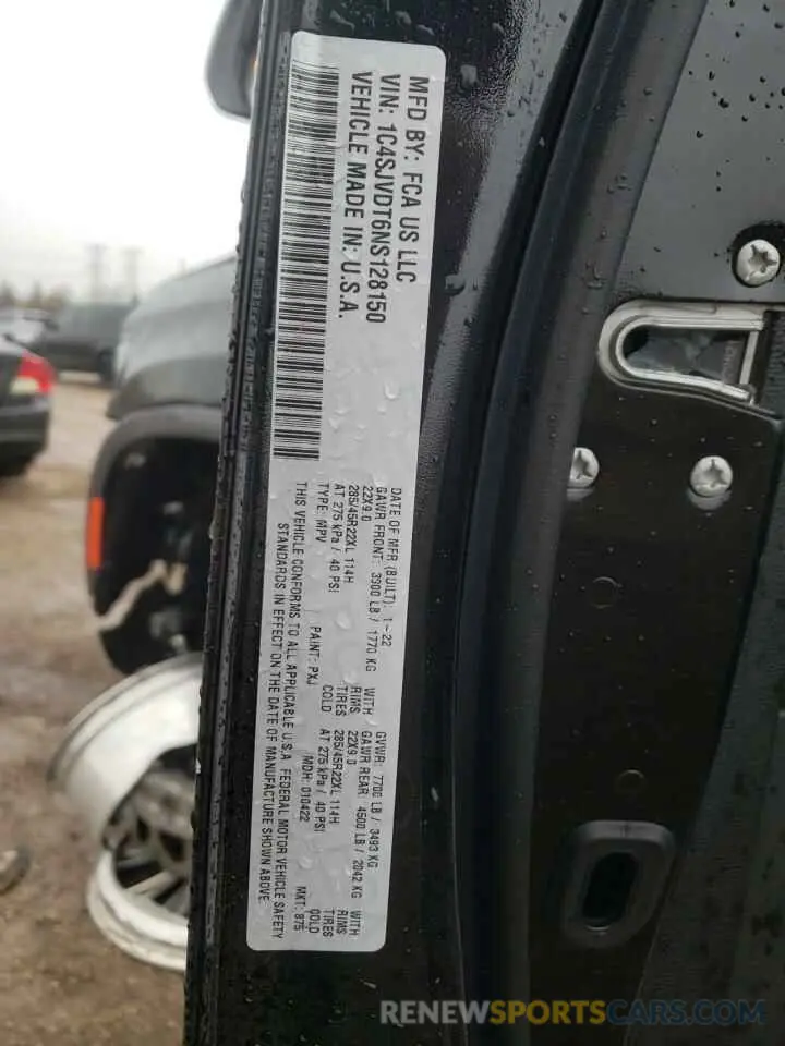 13 Фотография поврежденного автомобиля 1C4SJVDT6NS128150 JEEP WAGONEER 2022