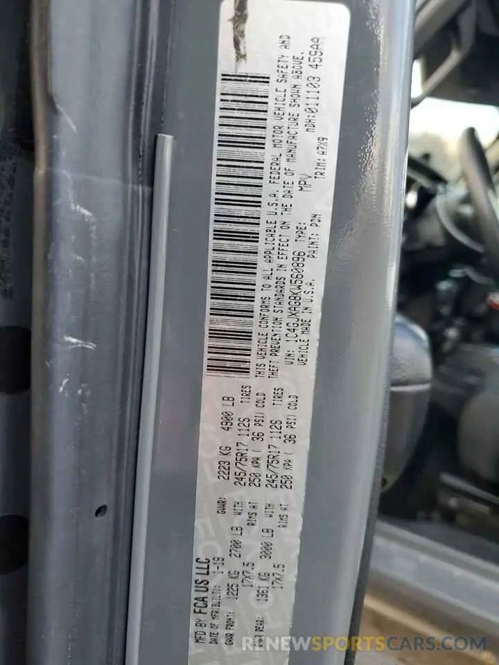 12 Фотография поврежденного автомобиля 1C4GJXAG8KW560896 JEEP WRANGLER 2019