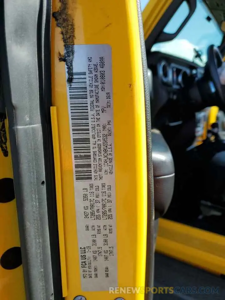 12 Photograph of a damaged car 1C4HJXCN8KW550532 JEEP WRANGLER 2019