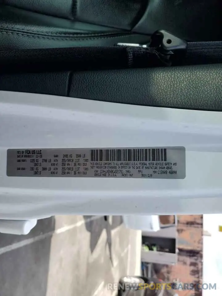 13 Фотография поврежденного автомобиля 1C4HJXEN0KW521751 JEEP WRANGLER 2019