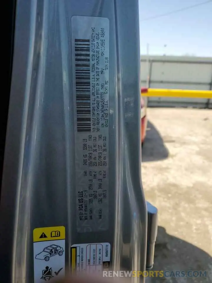 13 Photograph of a damaged car 1C4HJXEN4KW507772 JEEP WRANGLER 2019