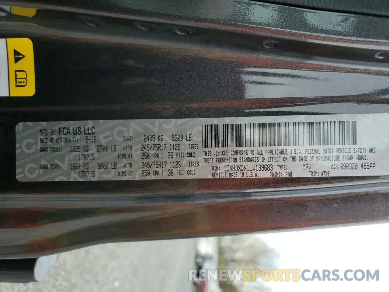 16 Photograph of a damaged car 1C4HJXDN1LW139683 JEEP WRANGLER 2020