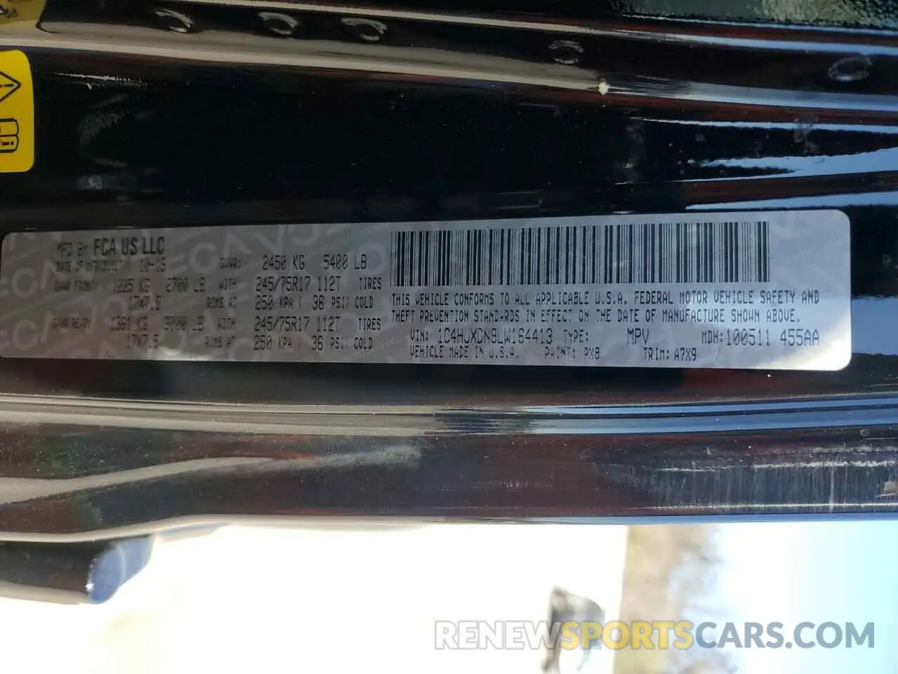 13 Фотография поврежденного автомобиля 1C4HJXDN9LW164413 JEEP WRANGLER 2020