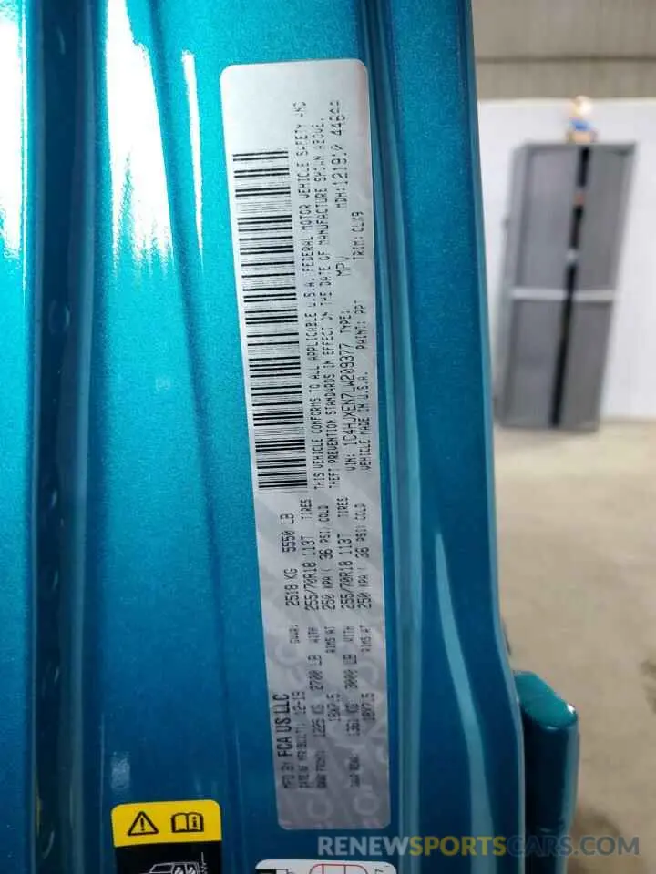 12 Фотография поврежденного автомобиля 1C4HJXEN7LW209377 JEEP WRANGLER 2020