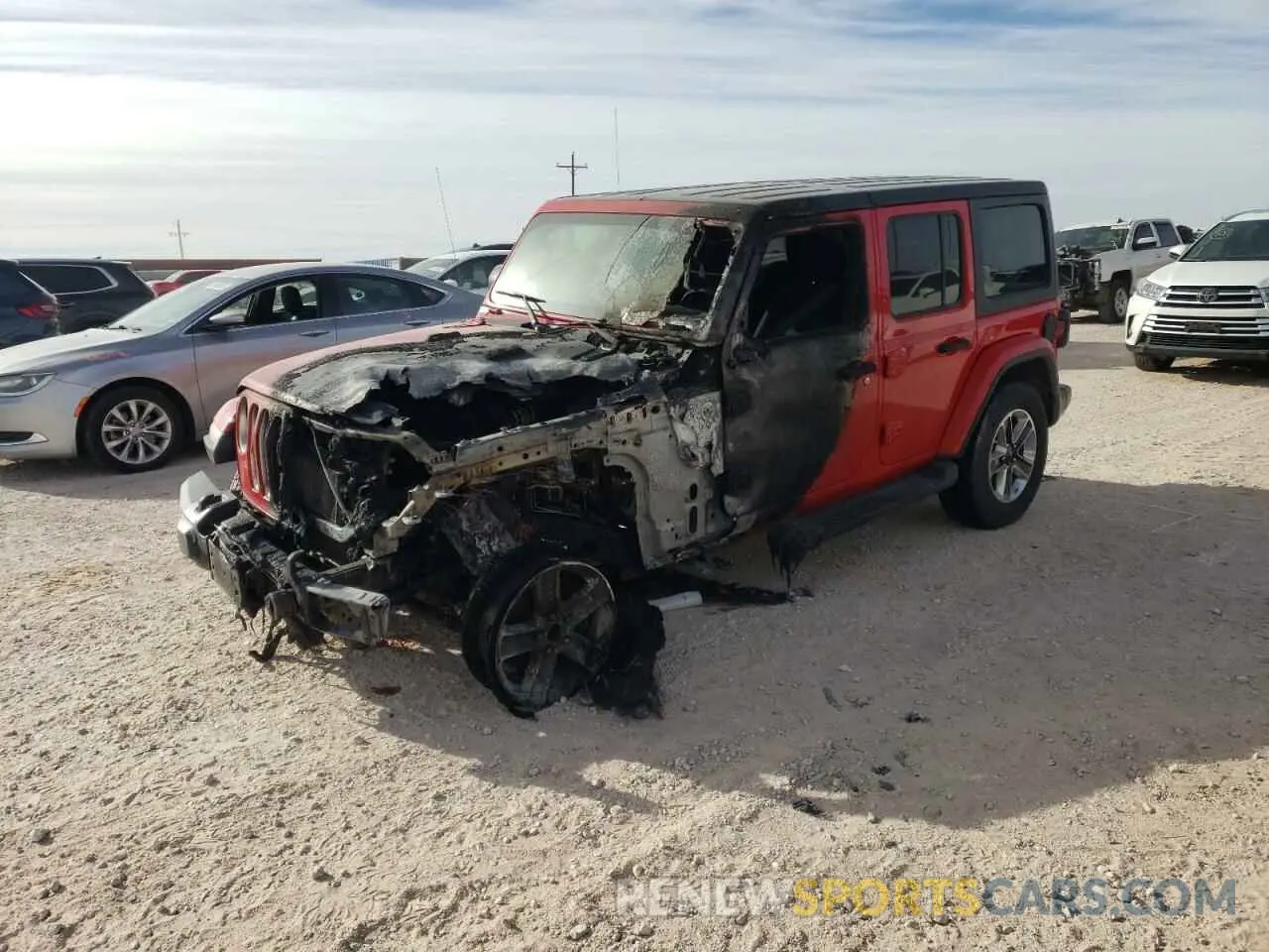 1 Photograph of a damaged car 1C4HJXENXLW197919 JEEP WRANGLER 2020
