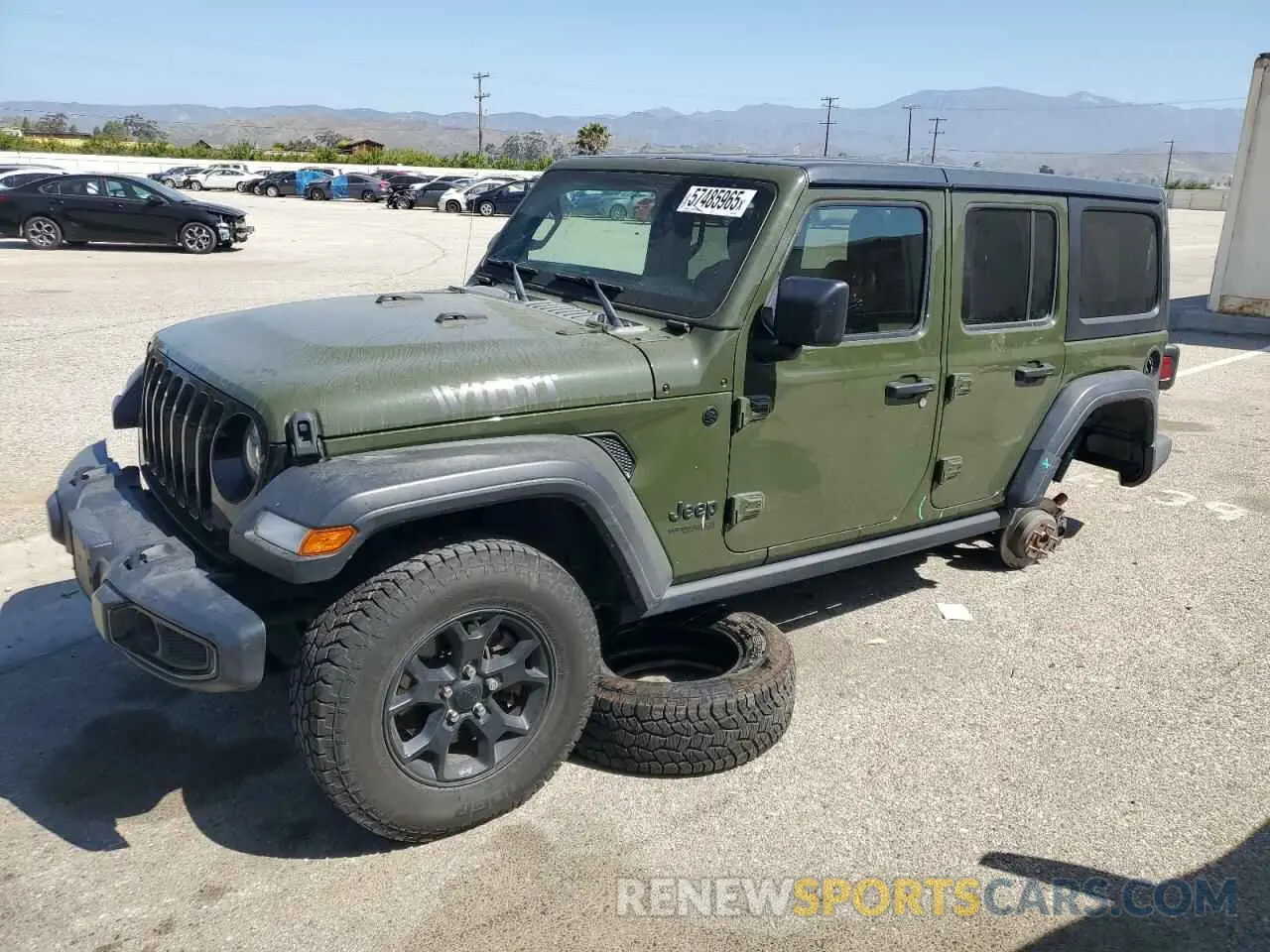 1 Photograph of a damaged car 1C4HJXDN5MW683606 JEEP WRANGLER 2021