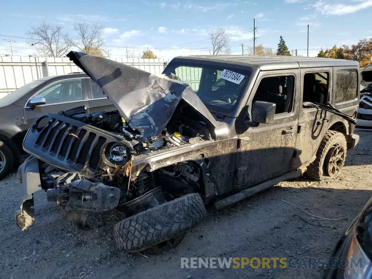 1 Photograph of a damaged car 1C4HJXDN7MW599321 JEEP WRANGLER 2021