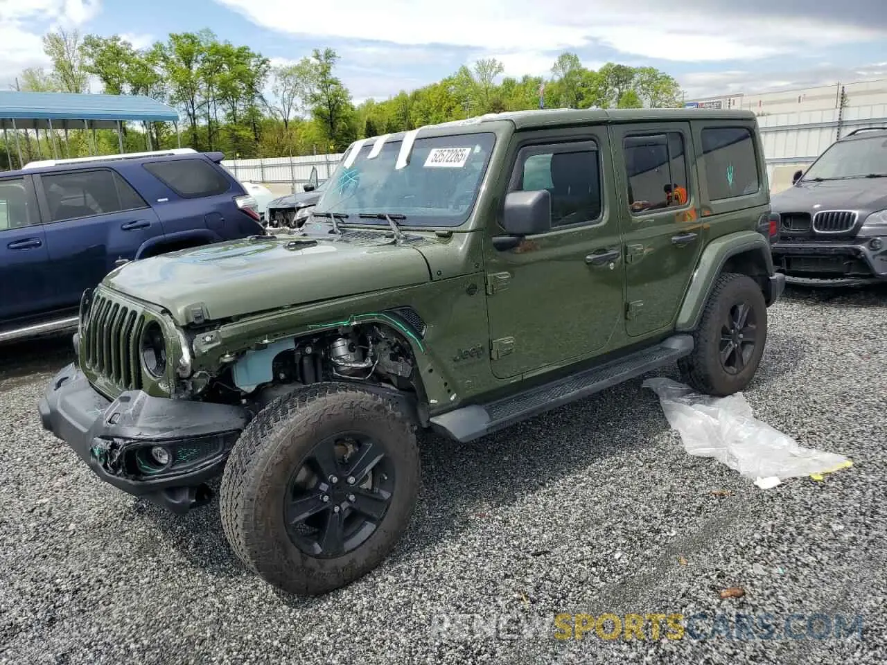 1 Photograph of a damaged car 1C4HJXEN8MW794195 JEEP WRANGLER 2021