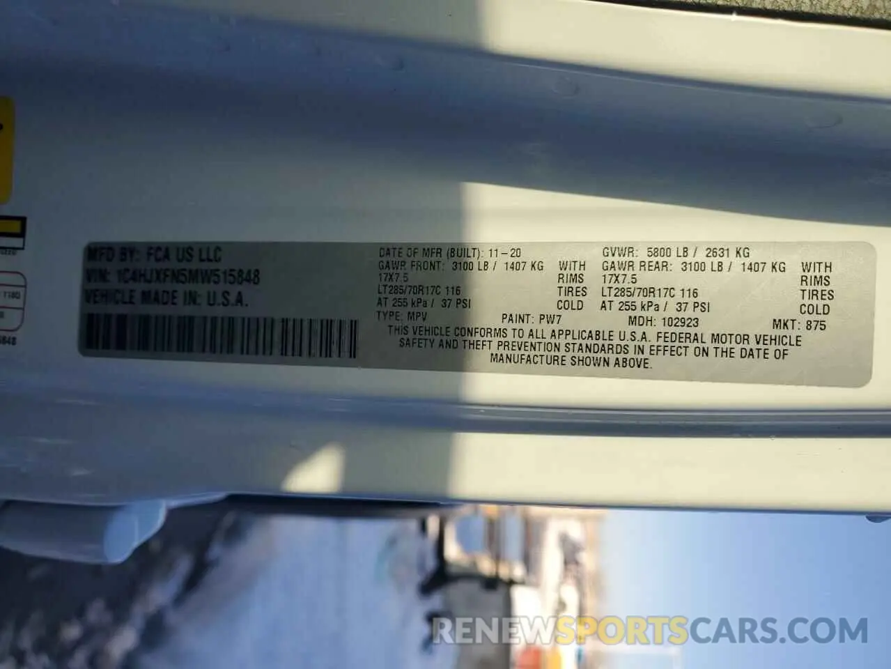 14 Photograph of a damaged car 1C4HJXFN5MW515848 JEEP WRANGLER 2021