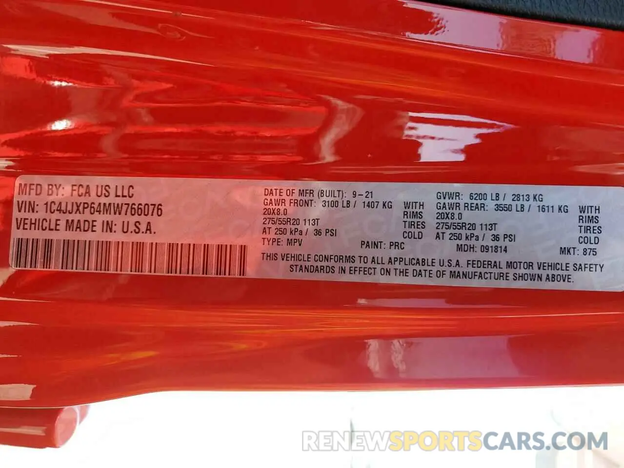 13 Photograph of a damaged car 1C4JJXP64MW766076 JEEP WRANGLER 2021