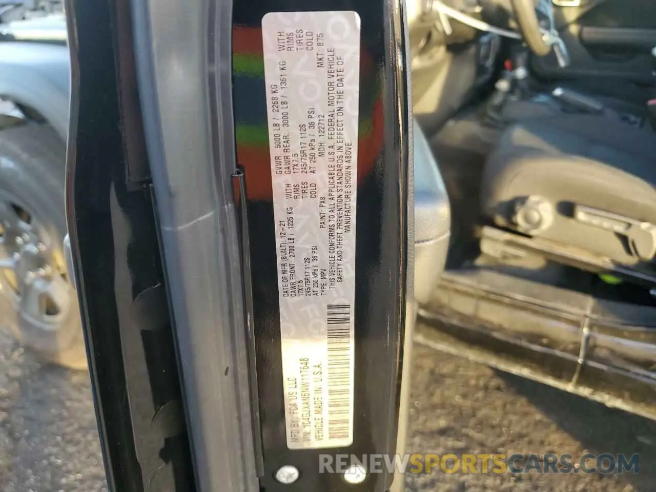 13 Photograph of a damaged car 1C4GJXAN6NW117648 JEEP WRANGLER 2022