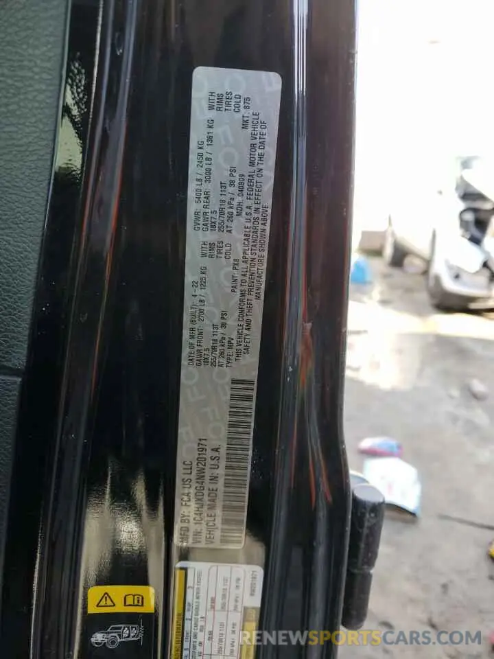 12 Photograph of a damaged car 1C4HJXDG4NW201971 JEEP WRANGLER 2022